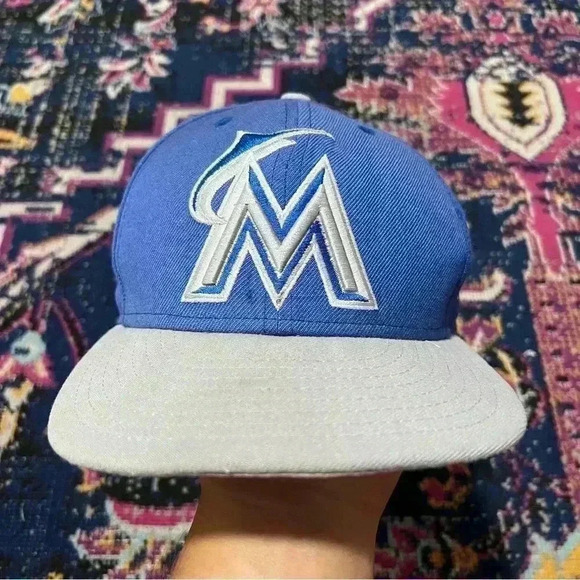 Miami Marlins New Era 9FIFTY MLB Gen Merch SnapBack Hat OSFM Blue Gray - Picture 1 of 4